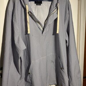 RVCA Navy and White Striped Shirt